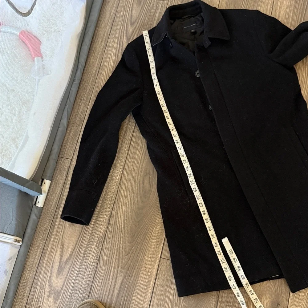 Banana Republic Men's Black wool and cashmere Trench Coat medium tall